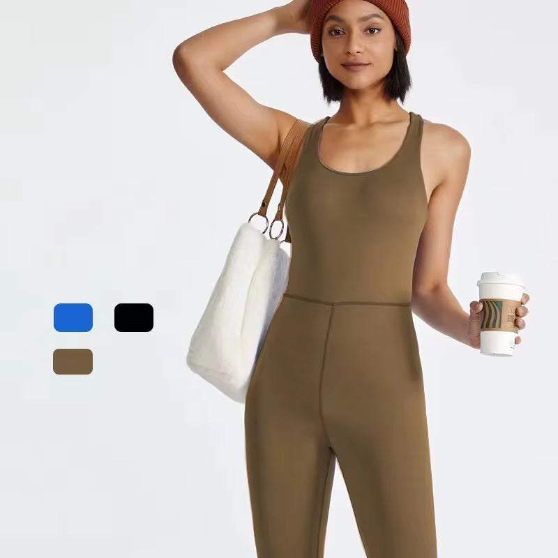 Back Strap Cross Gym Padded Jumpsuit 2023 Sport Overalls Women Yoga Workout Clothes for Women Fitness Clothing Gym Sets Outfits