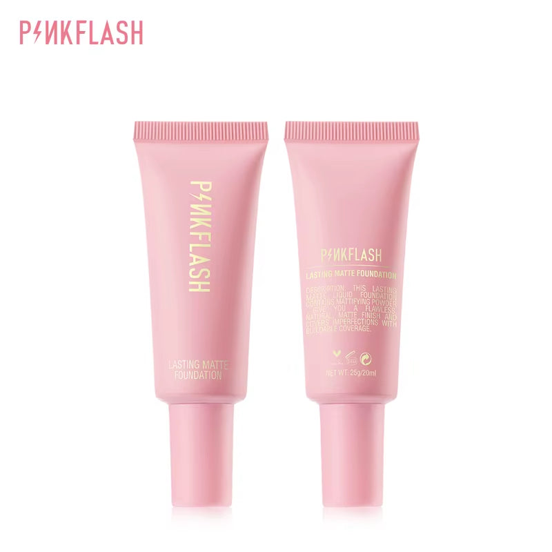 PINKFLASH Makeup Foundation Full Concealer Smooth Oil Control Matte Base Cosmetics Natural Make up Look Face Foundation
