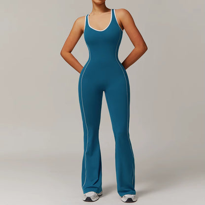 Women One-Piece Yoga Jumpsuit Gym Fitness Sports Bodysuits Workout Overalls High Elastic Cycling Bodysuit Sportswear Gym Clothes