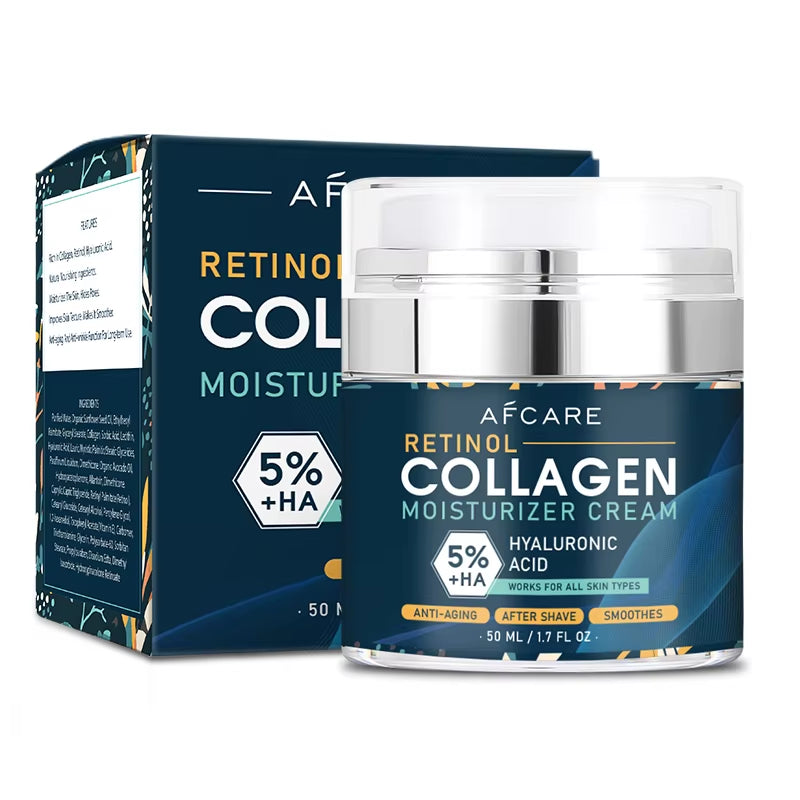 50ML Retinol Collagen Moisturizer Cream anti Aging Face Cream Wrinkle Remover Hyaluronic Acid Creams Brighten Smoothing Skincare
