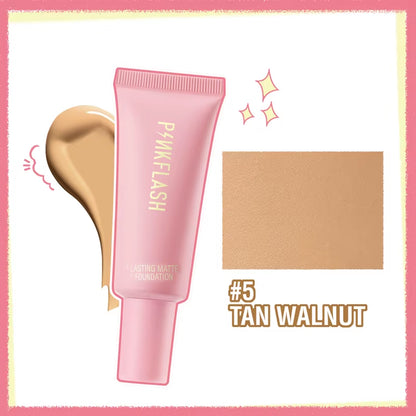 PINKFLASH Makeup Foundation Full Concealer Smooth Oil Control Matte Base Cosmetics Natural Make up Look Face Foundation