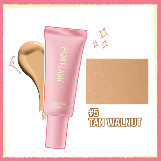 PINKFLASH Makeup Foundation Full Concealer Smooth Oil Control Matte Base Cosmetics Natural Make up Look Face Foundation