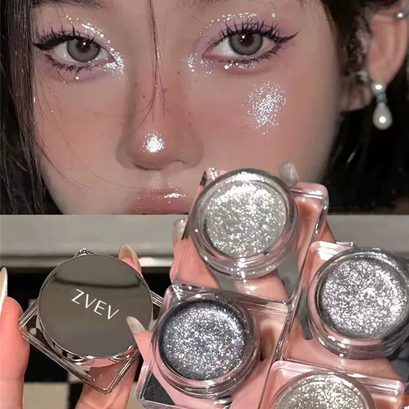 Diamond Glitter Eyeshadow Brighten Eyes Make up Waterproof Shimmer Palette Monochrome Eye Shadow Pigmented Highlighter Cosmetics
