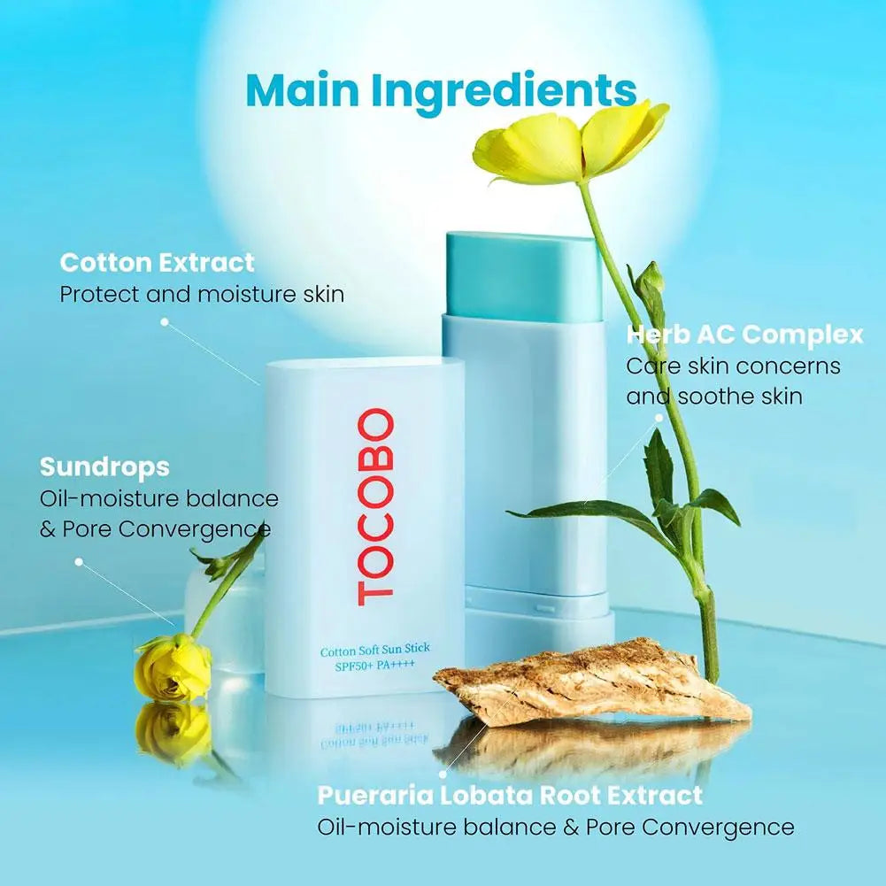 Cotton Protective Stick SPF 50+ Water Sense Essence Sunscreen Oil Control Refreshing Non-Greasy Moisturise