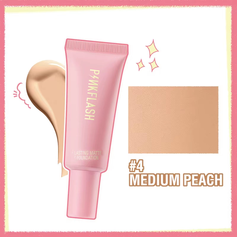PINKFLASH Makeup Foundation Full Concealer Smooth Oil Control Matte Base Cosmetics Natural Make up Look Face Foundation