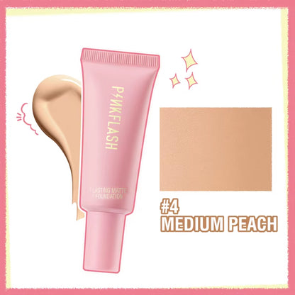 PINKFLASH Makeup Foundation Full Concealer Smooth Oil Control Matte Base Cosmetics Natural Make up Look Face Foundation
