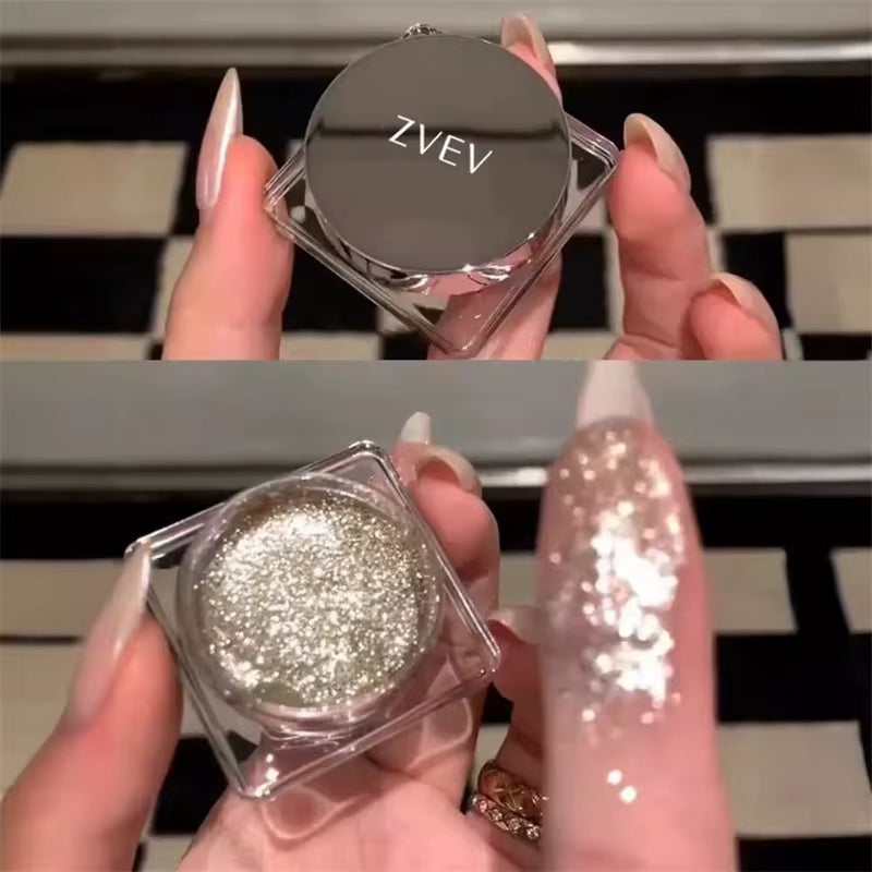 Diamond Glitter Eyeshadow Brighten Eyes Make up Waterproof Shimmer Palette Monochrome Eye Shadow Pigmented Highlighter Cosmetics