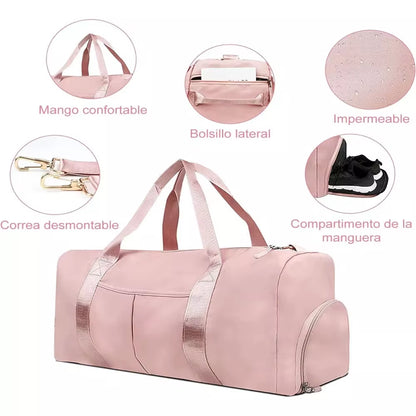 Men'S Gym Bag with Shoe Compartment and Wet Bag, Women'S Airplane Travel Duffel Bag, Sports Fitness Tote Bag for Swimming Yoga