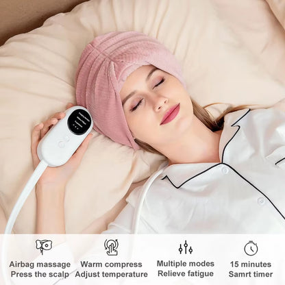 Electric Airbag Head Massager Vibration Air Compression Deep Kneading SPA for Headache Migraine Stress Relief Sleep Health Care